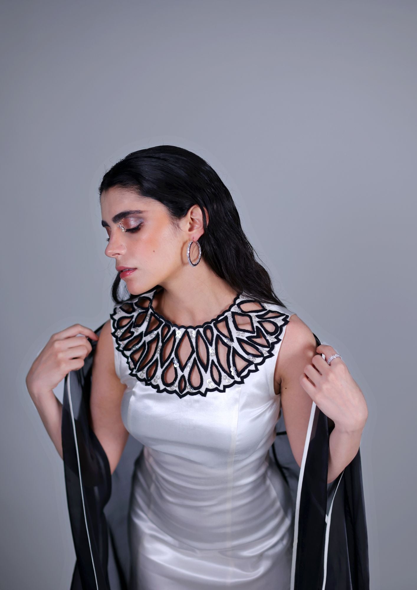 CHAMPAGNE CAPE DRESS