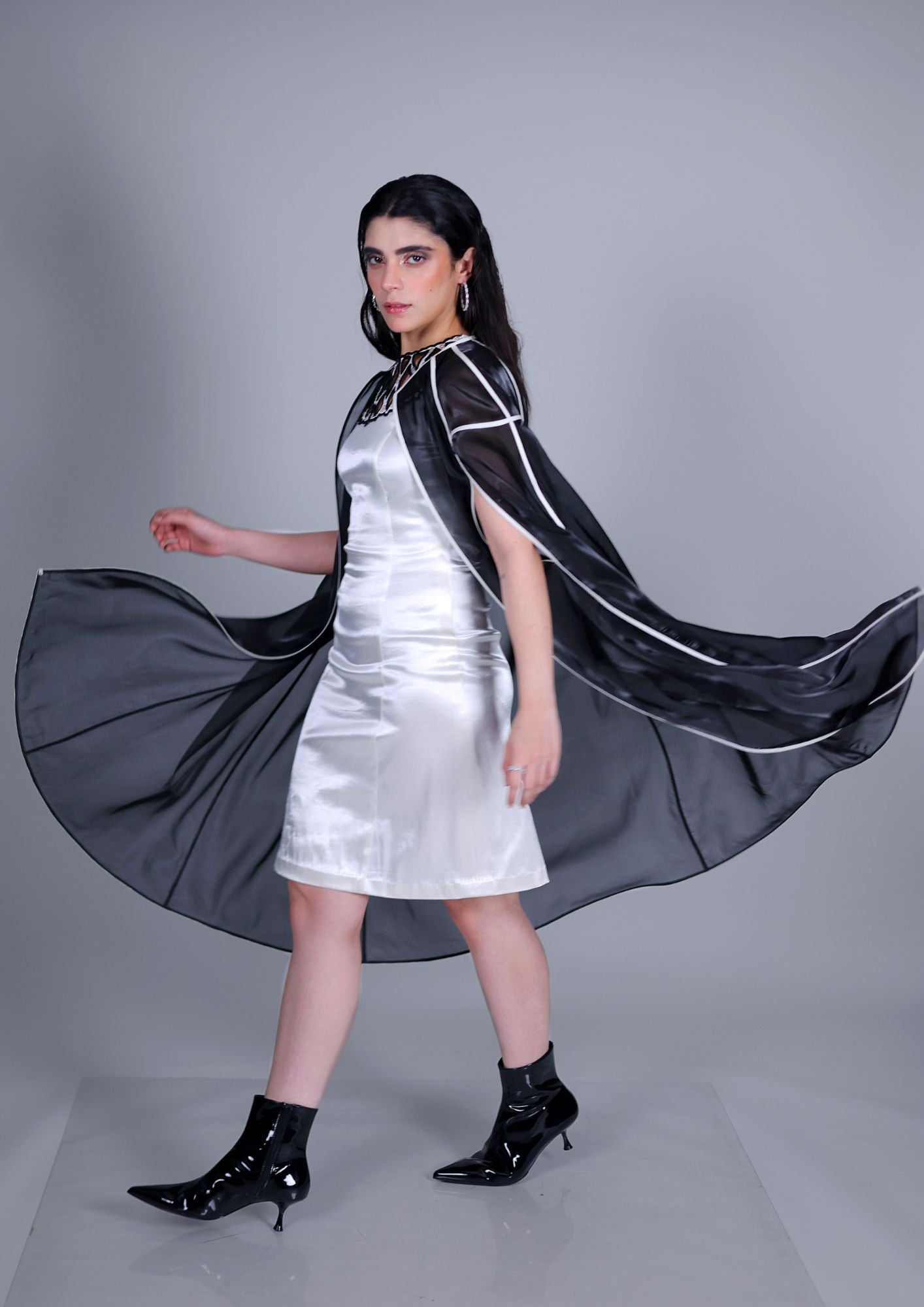 CHAMPAGNE CAPE DRESS