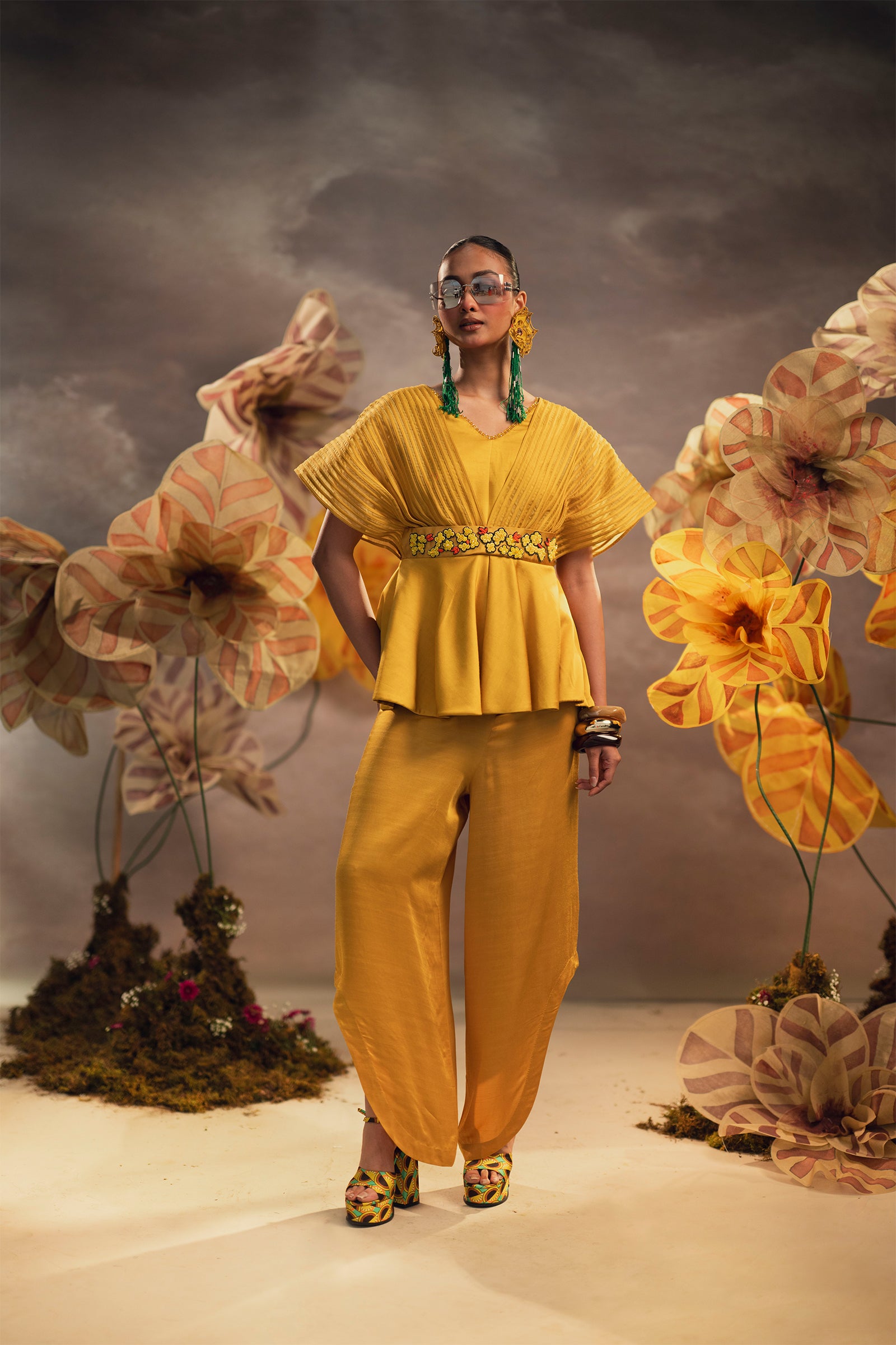 Sunflower Peplum Set