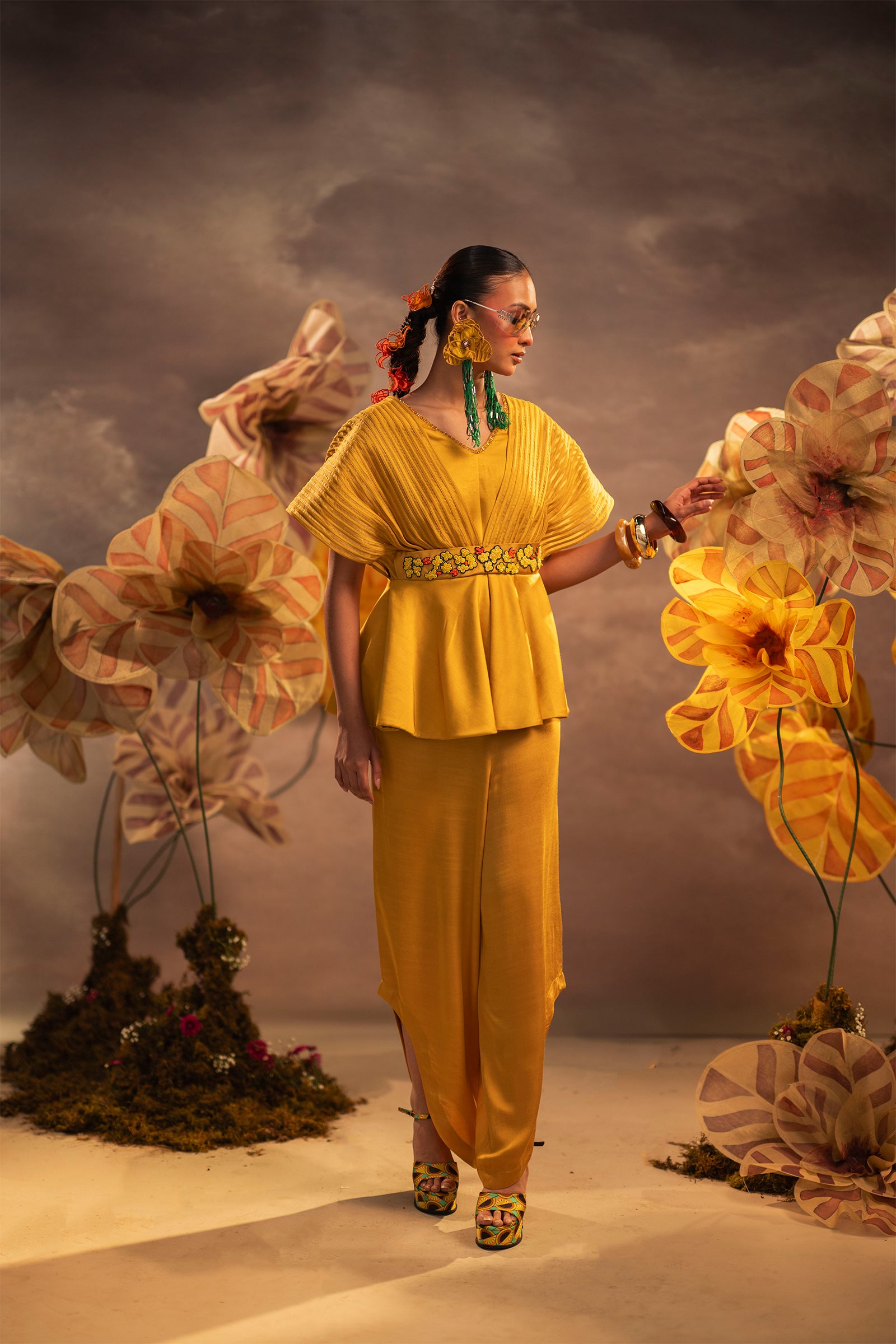 Sunflower Peplum Set