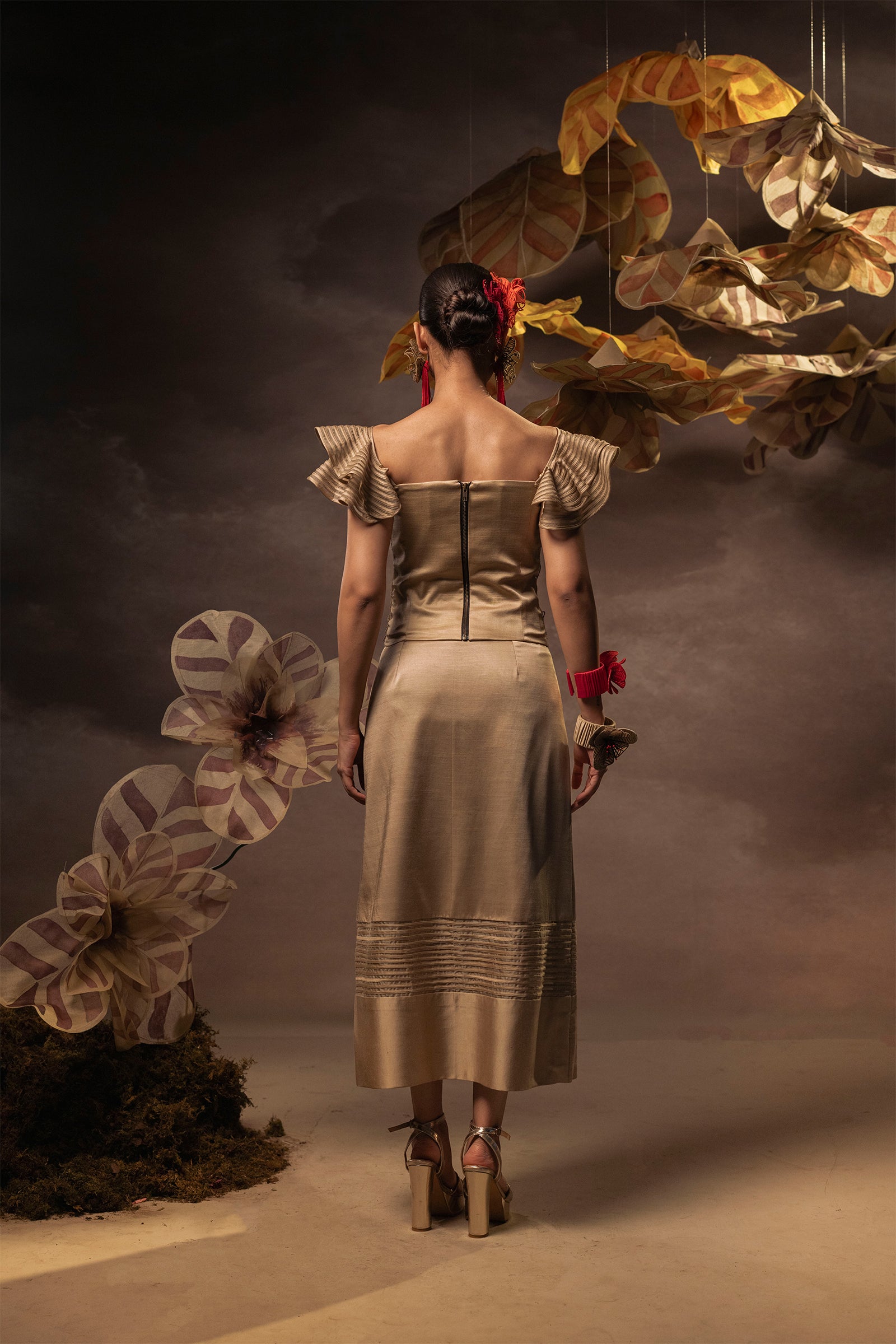 Rosette Corset Skirt Set