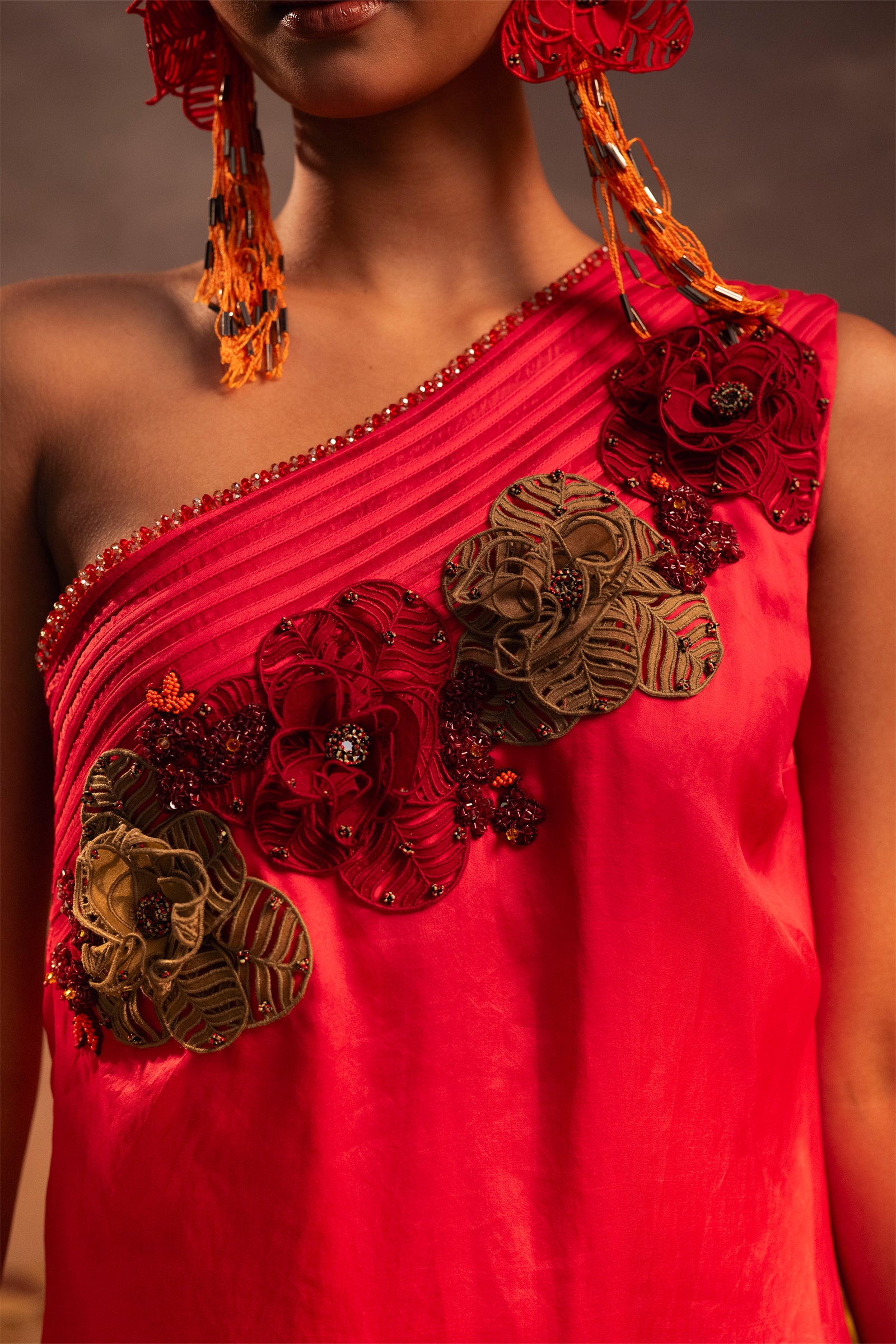 Coral Fringe Dress