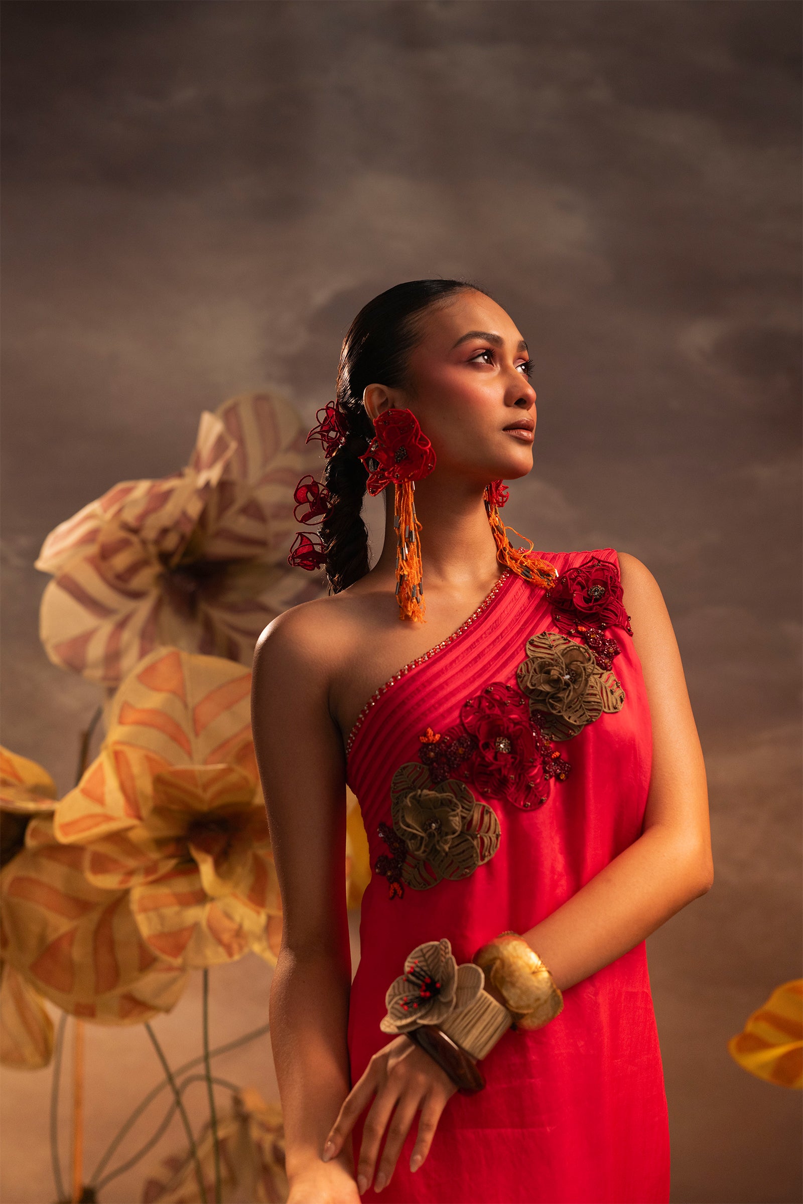 Coral Fringe Dress