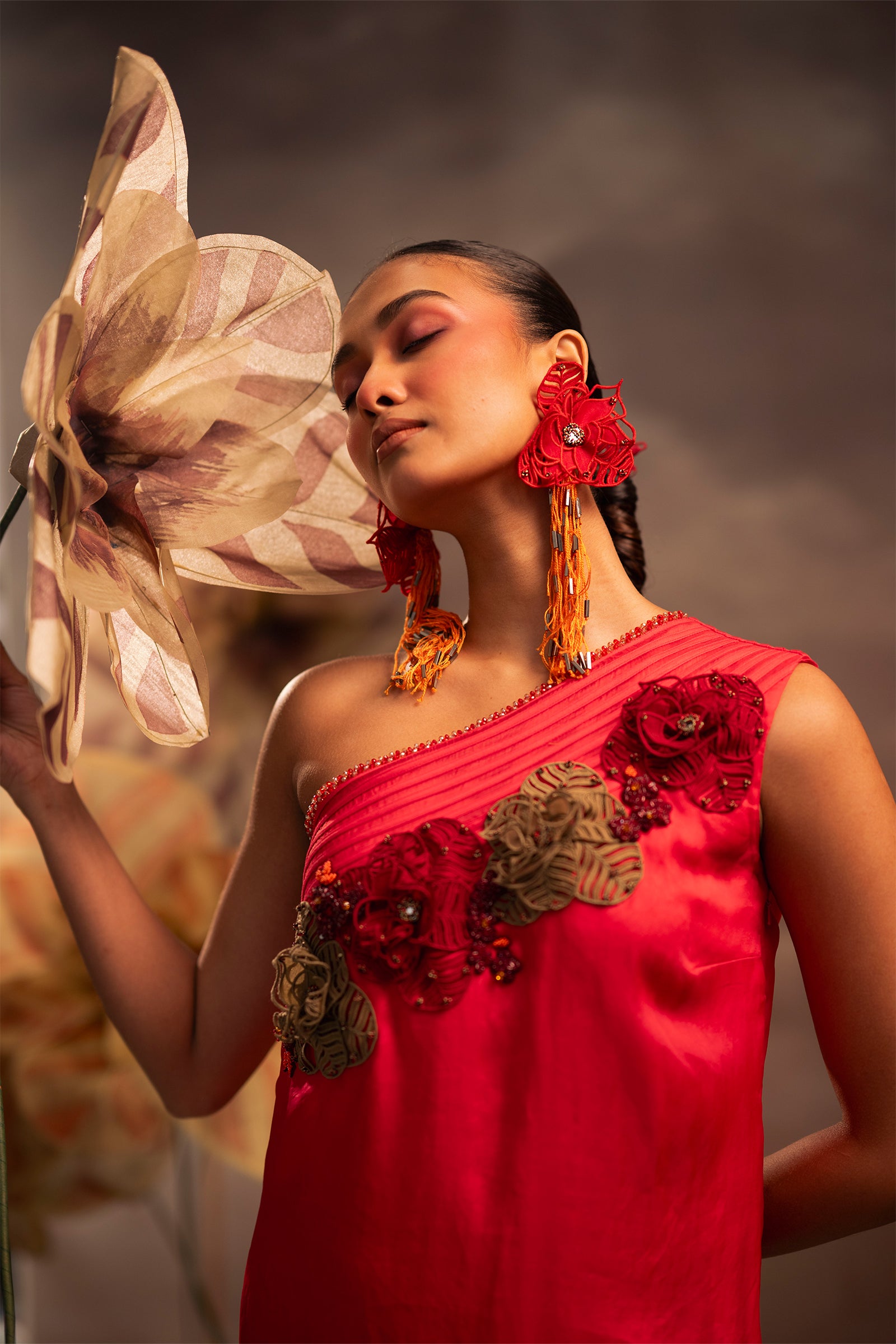 Coral Fringe Dress