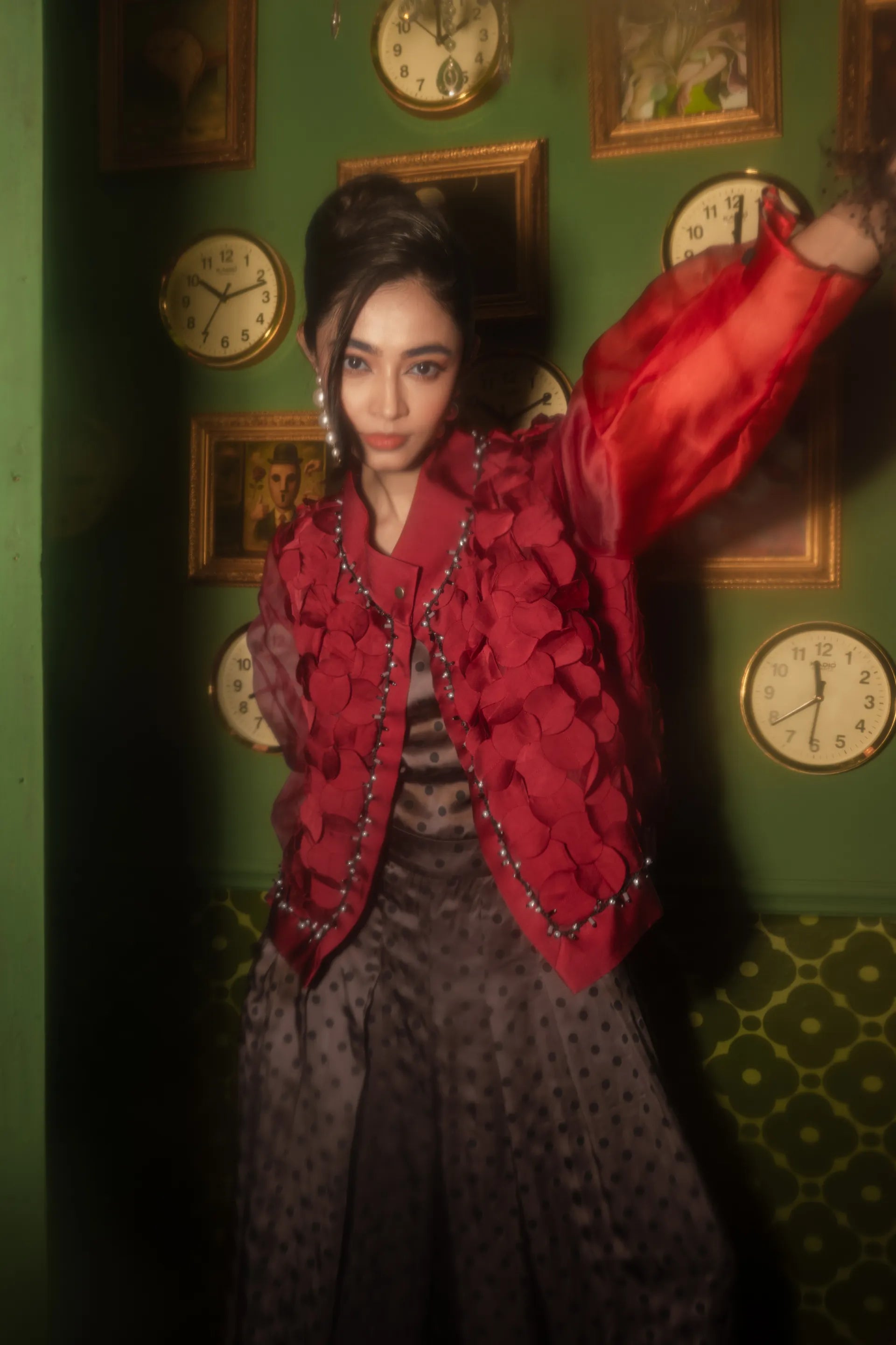 PetalWave designer jacket close up floral detailing premium womens fashion