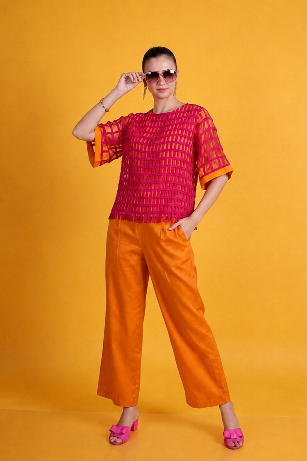 Vermilion Textured Co-ord