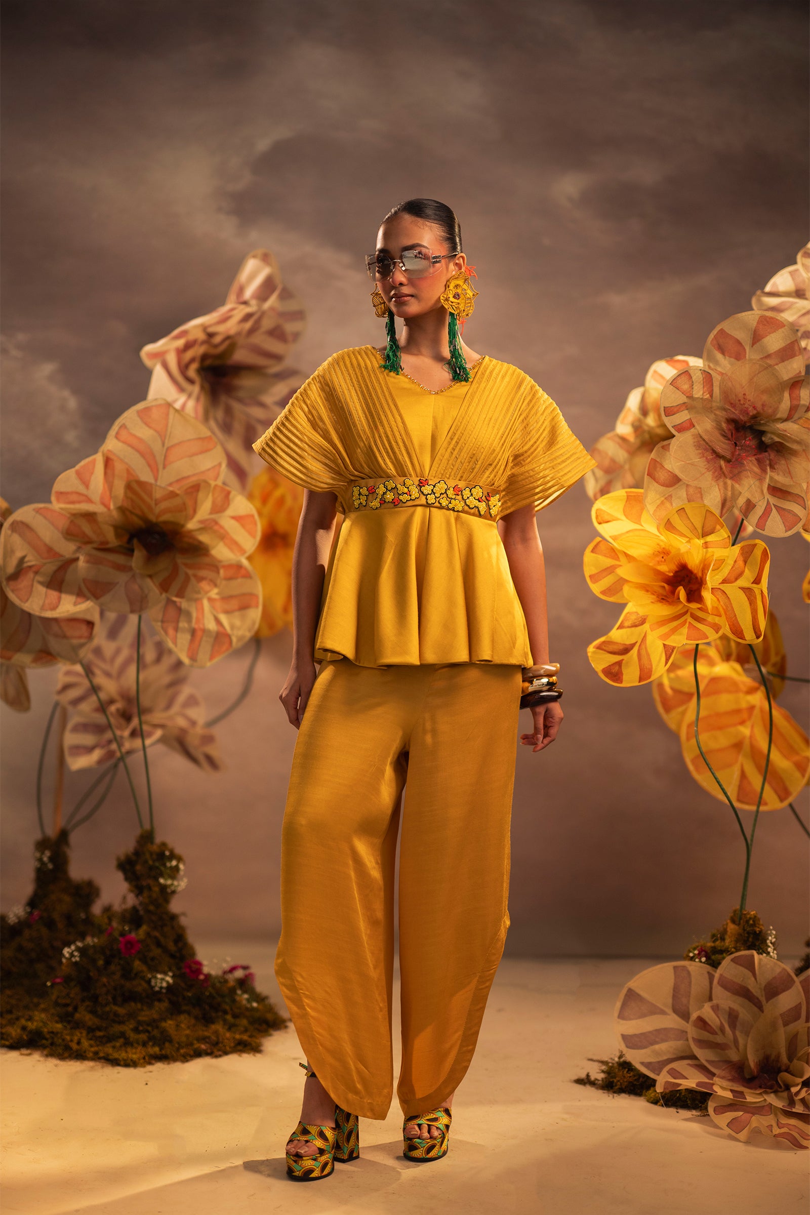 Sunflower Peplum Set