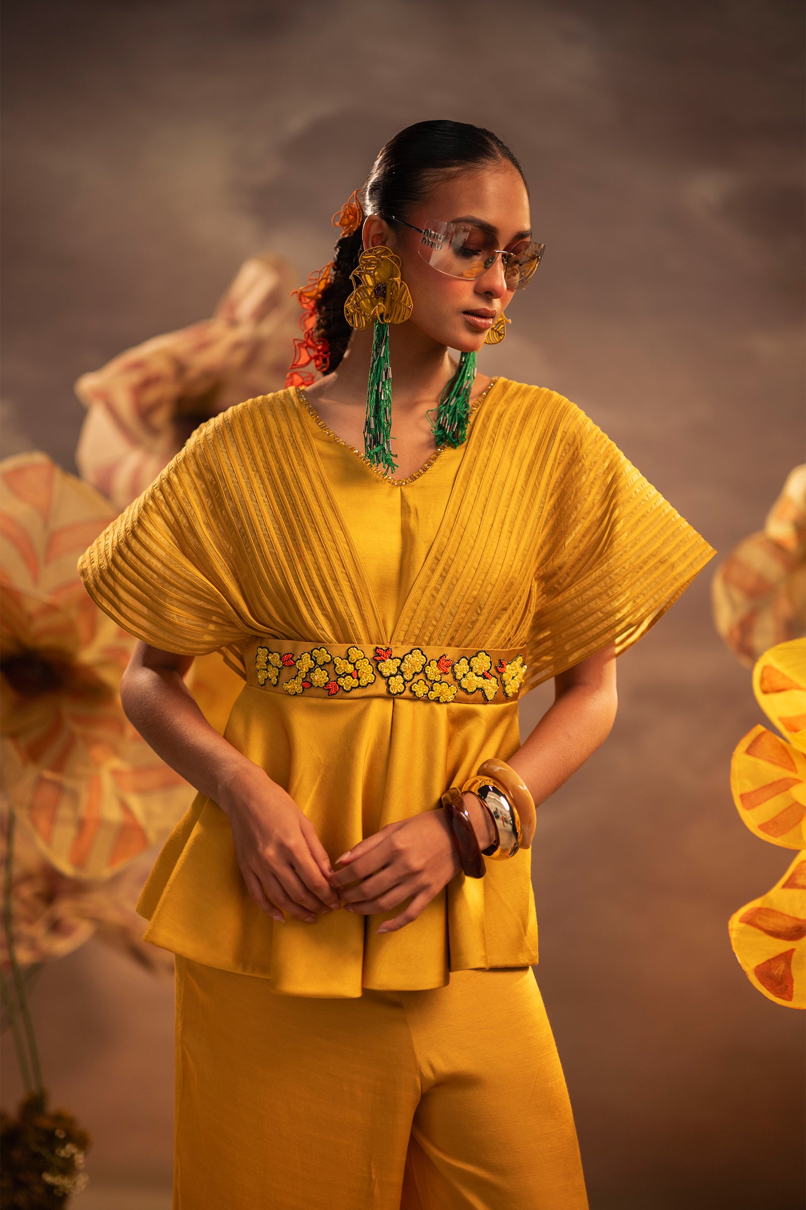 Sunflower Peplum Set
