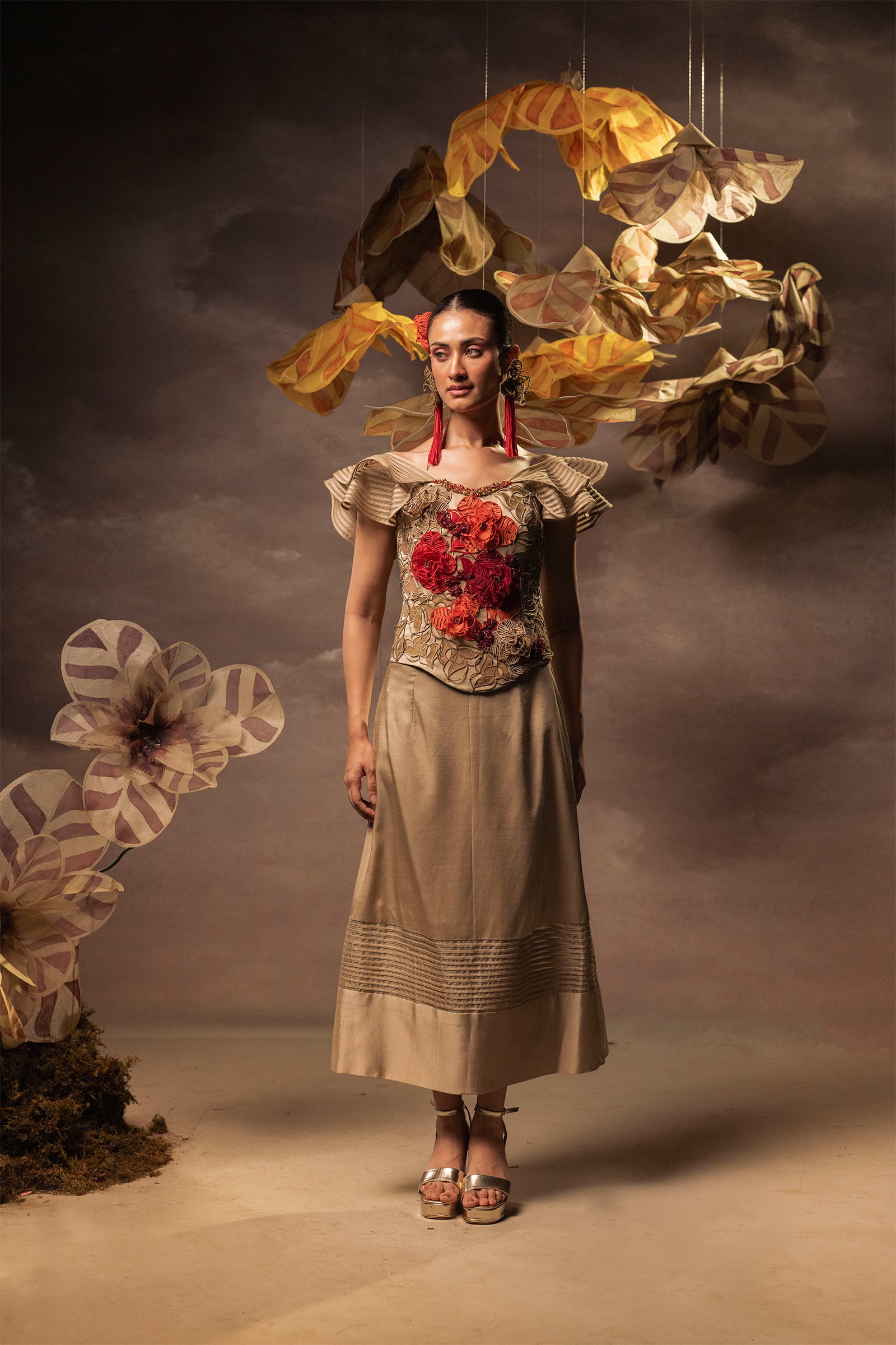Rosette Corset Skirt Set