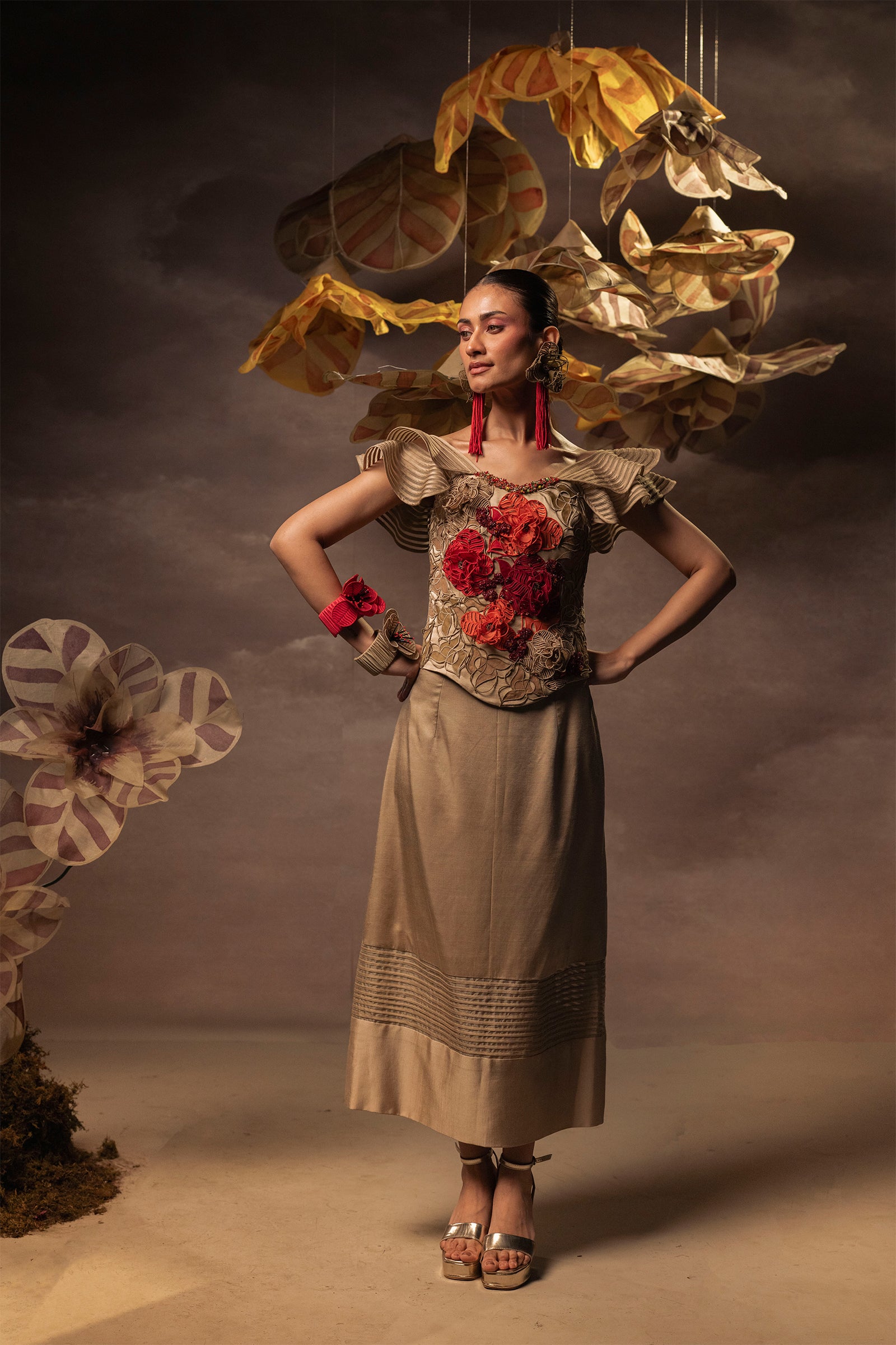 Rosette Corset Skirt Set