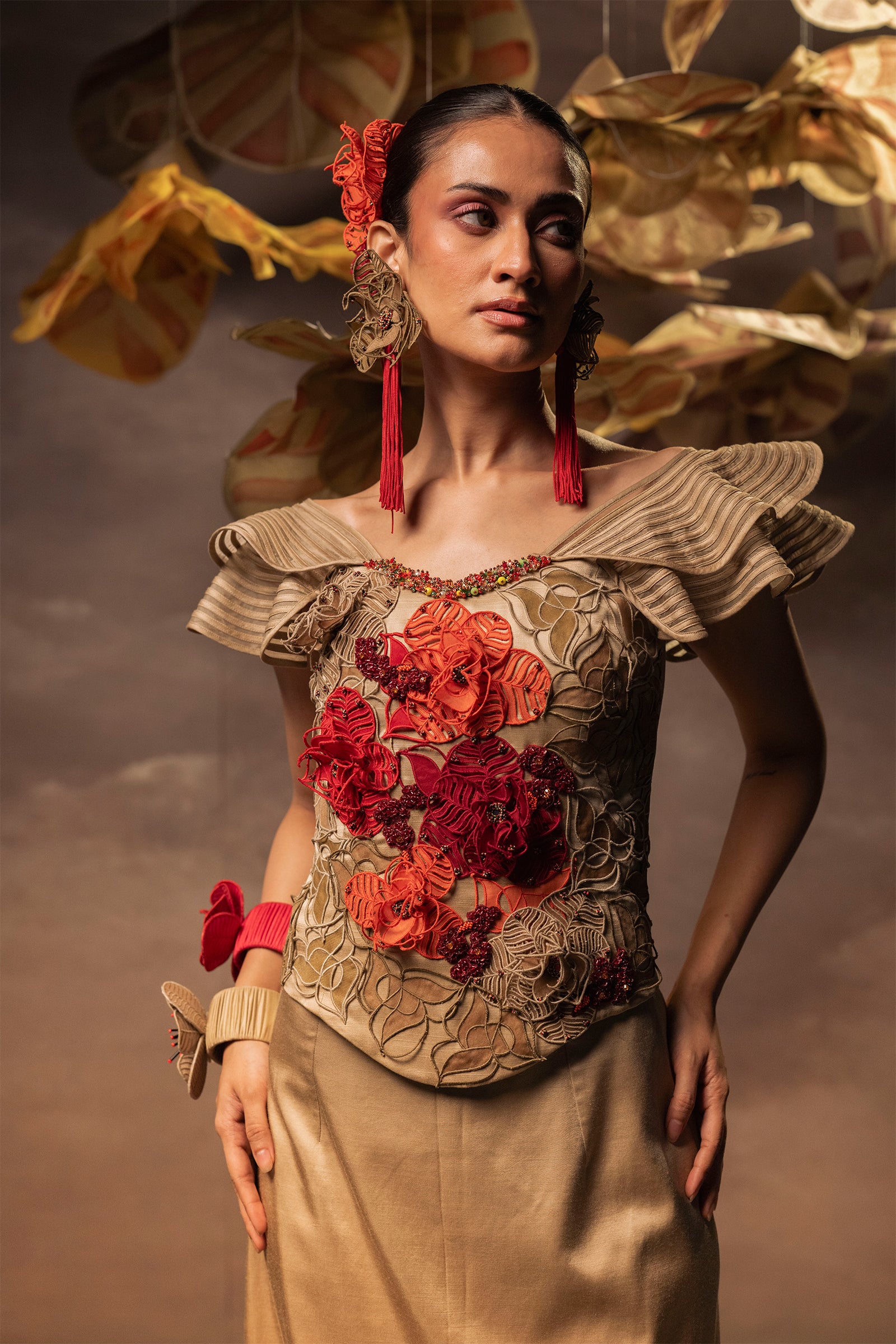 Rosette Corset Skirt Set