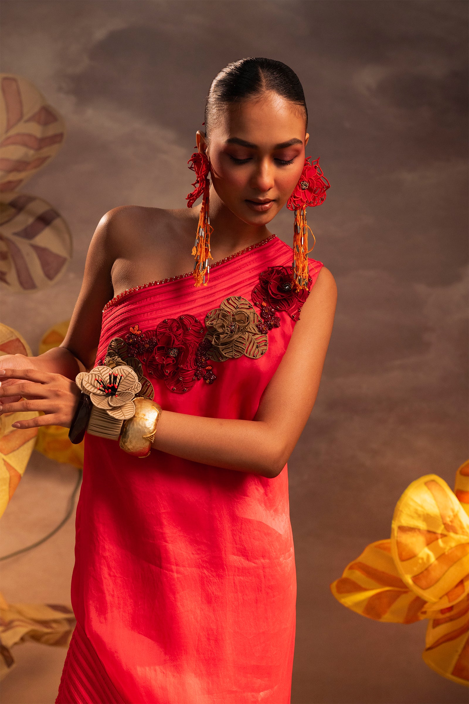 Coral Fringe Dress